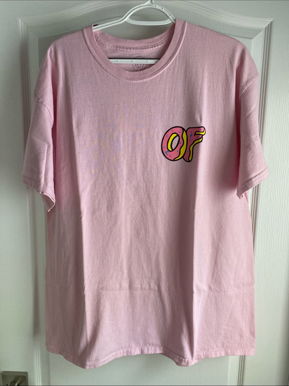 Odd Future Pink T-Shirt with Donut 'OF' Chest Logo